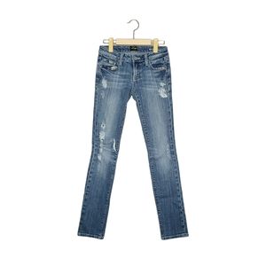 Anoname Blue Low Rise Distressed Paris Skinny Jeans